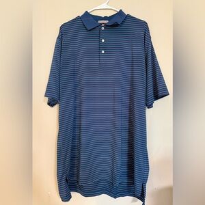 Peter Millar Navy Striped Summer Comfort Men's Polo Short Sleeve